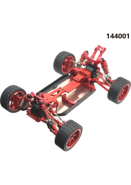 4 Adet Metal Amortisör 124019 124018 144001 Rc Araba Yedek Parça Yükseltme Aksesuarları, Kırmızı (Yurt Dışından)