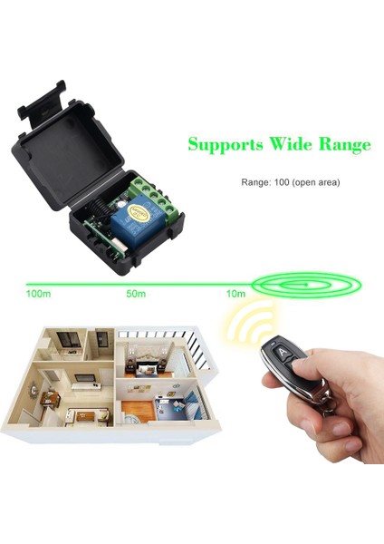 Dc 12V Tek Kanallı Röle Modülü Evrensel Kablosuz Anahtar Rf Röle Alıcı + 1 Uzaktan Kumanda (Yurt Dışından)