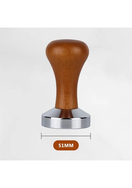 51MM Espresso Kahve Sabotajı, Sabotaj Mat, Alüminyum Düz Taban, Espresso Makineleri Için Ahşap Saplı Aksesuar (Yurt Dışından)