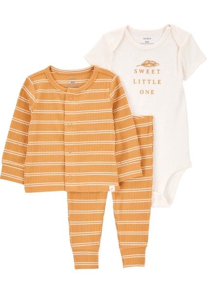 Bebek 3'lü Hırkalı Set Turuncu