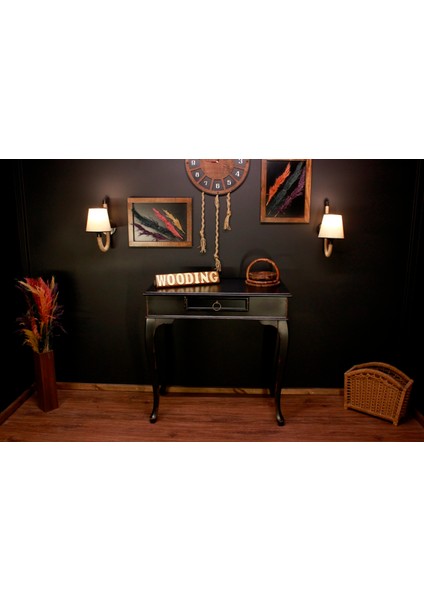 Wooding 80 cm Masif Eskitme Siyah Dresuar