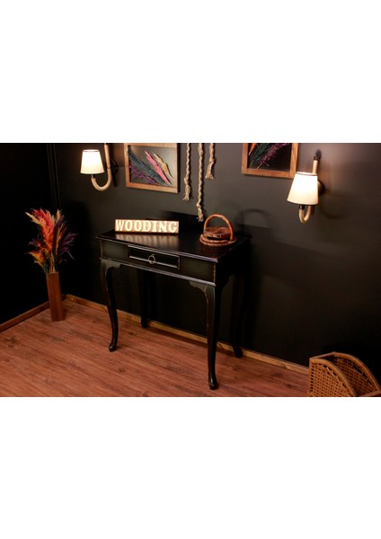 Wooding 80 cm Masif Eskitme Siyah Dresuar modelleri