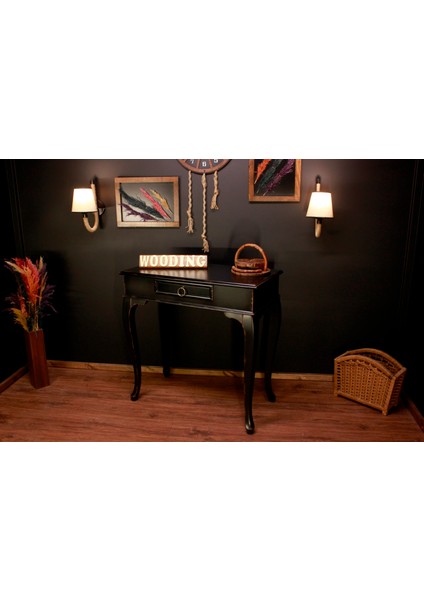Wooding 80 cm Masif Eskitme Siyah Dresuar fırsatları