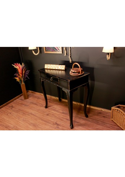 Wooding 80 cm Masif Eskitme Siyah Dresuar indirimleri