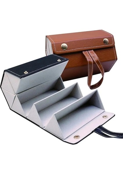 El Yapımı 6'lı Deri Güneş Gözlüğü Kılıfı Seyahat Çantası Siyah fiyatları