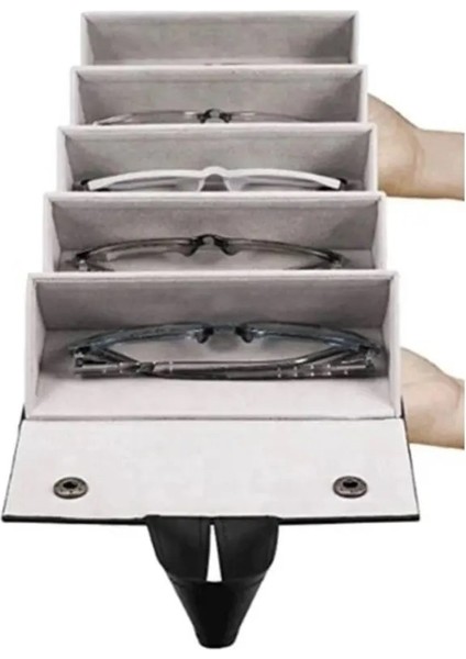 El Yapımı 5'lı Deri Güneş Gözlüğü Kılıfı Seyahat Çantası Siyah fiyatları