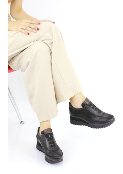 Kadın Deri Günlük Hafif Dolgu Taban Bağcıksız Spor Tarz Ayakkabı M24/KA6345 modelleri