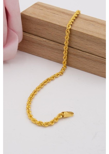 14 Ayar Altın Bileklik 2 mm Halat Zincir Bileklik Kadın Bileklik modelleri