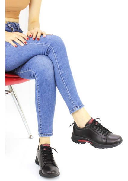 Kadın Spor Tarz Deri Kışlık Bağcıklı Ortopedik Ayakkabı M24/KA6315 modelleri
