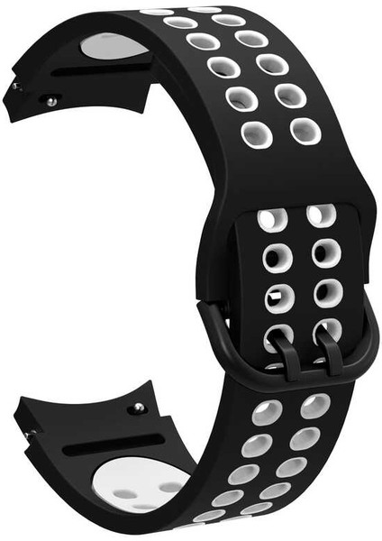 Galaxy Watch 4 44MM Krd-02 Silikon Kordon-Siyah-Beyaz