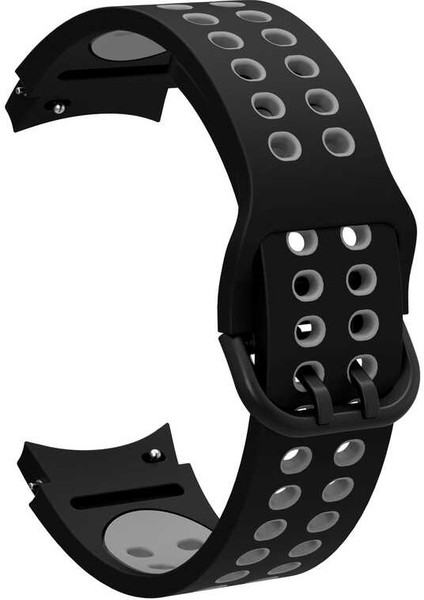 Galaxy Watch 4 44MM Krd-02 Silikon Kordon-Siyah-Gri