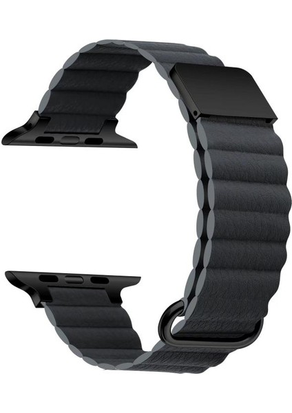 ​​​ Watch 38MM Krd-78 Pu Deri Kordon Strap Kayış-Koyu Gri
