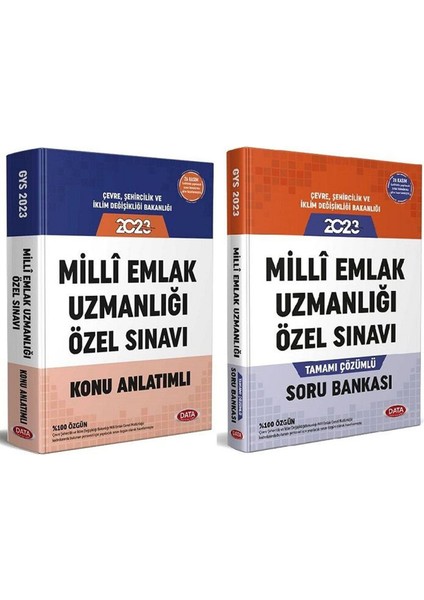 Data Yayınları 2023 GYS Çevre, Şehircilik ve Iklim Değişikliği Bakanlığı Milli Emlak Uzmanlığı Konu - Soru 2'li Set Görevde Yükselme