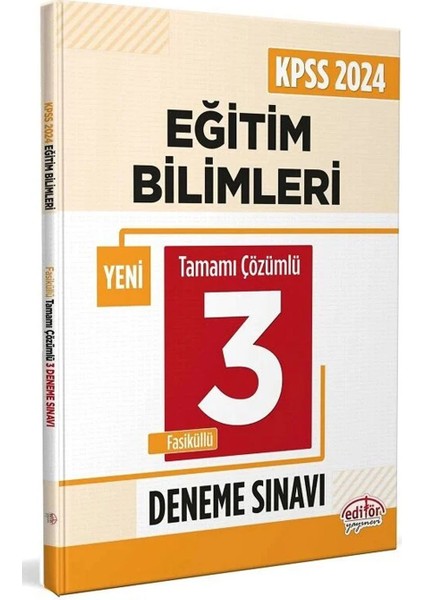 Editör Yayınları 2024 KPSS Eğitim Bilimleri Fasikül 3 Deneme Çözümlü