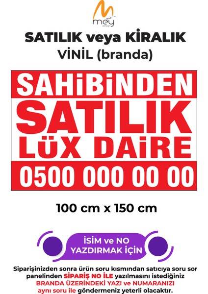 150X100 cm Sahibinden Satılık Dijital Baskı Branda - Kişiye Özel Baskılı