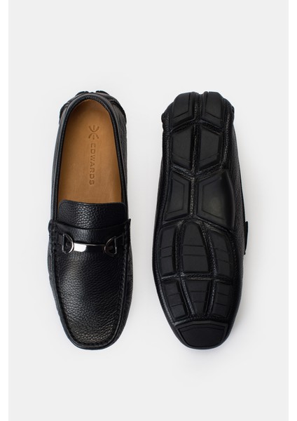 Erkek Siyah Deri Tokalı Loafer fırsatları