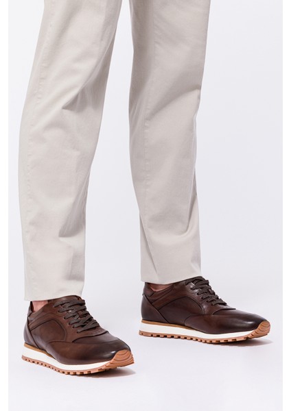 Erkek Kahverengi Deri Sneaker fırsatları
