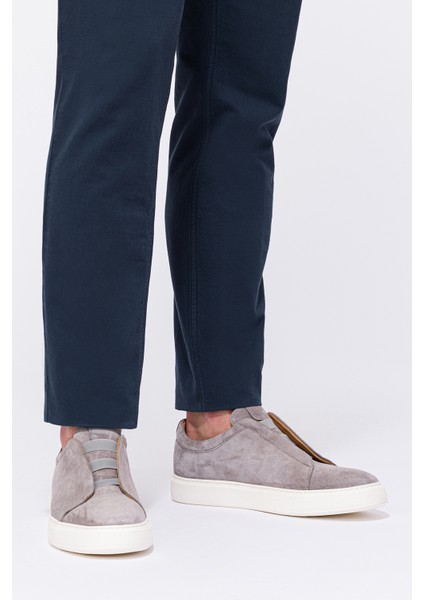 Erkek Gri Bağcıksız Süet Sneaker fırsatları