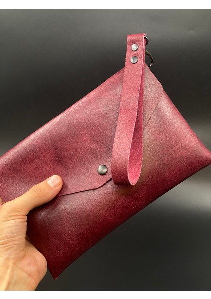 Kadın Çapraz Askılı Clutch Deri El Portföy Çantası