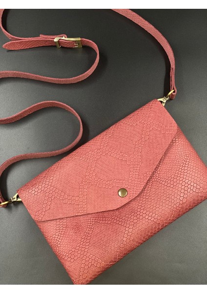 Kadın Çapraz Askılı Clutch Deri El Portföy Çantası