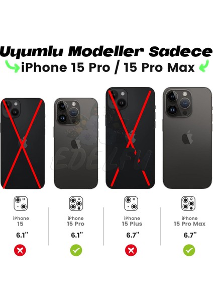 iPhone 15 Pro Uyumlu Kamera Lens Koruyucu, Çiziğe ve Darbeye Dayanıklı Koruyucu