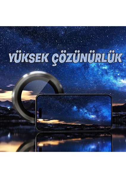 iPhone 15 Pro Uyumlu Kamera Lens Koruyucu, Çiziğe ve Darbeye Dayanıklı Koruyucu