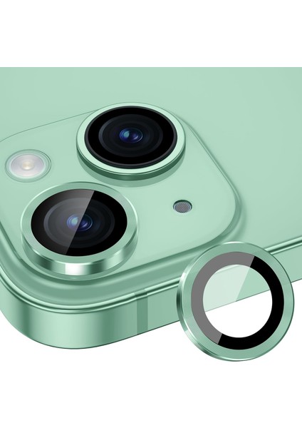 iPhone 15 Uyumlu 9h Temperli Cam Halka Kamera Lens Koruyucu