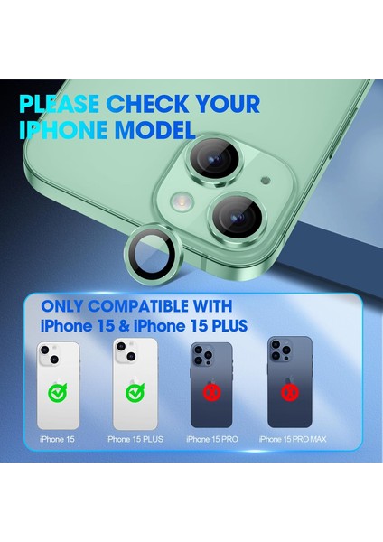 iPhone 15 Uyumlu 9h Temperli Cam Halka Kamera Lens Koruyucu fiyatları