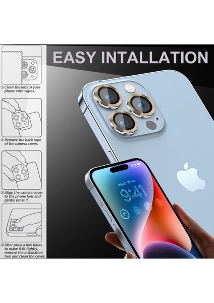 iPhone 15 Pro Uyumlu 9h Temperli Cam Kamera Lens Koruyucu indirimleri