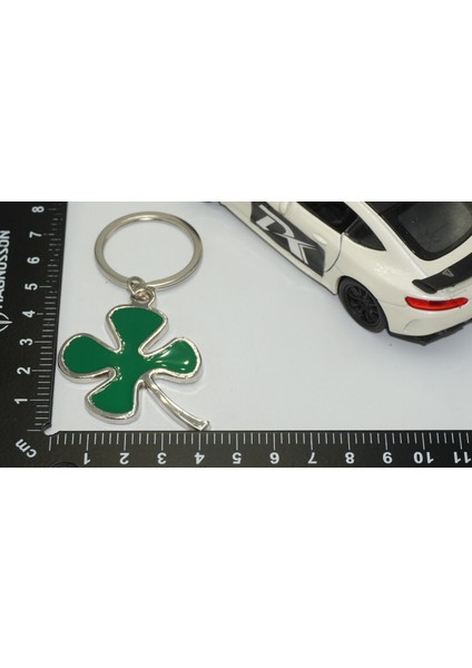 Alfa Romeo Yonca Logo Yeşil Metal Anahtarlık