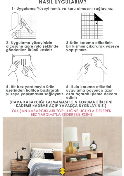 Kendinden Yapışkanlı 60CM×300CM Keten Görünümlü Koyubej Duvar Kağıdı Mutfak Dolap Kaplama indirimleri