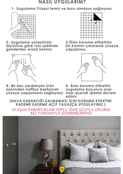 Kendinden Yapışkanlı 60CM×100CM Keten Görünümlü Koyugri Duvar Kağıdı Mutfak Dolap Kaplama