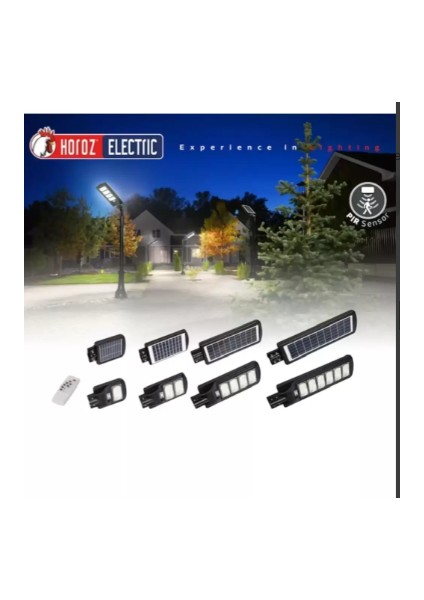 Horoz Compact 300W LED Solar Sokak Armatürü 1567LM 6400K Smd LED Beyaz Işık Su Geçirmez Kumandalı