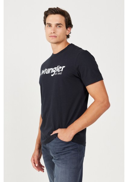 Wrangler Regular Fit Bol Kesim Sıfır Yaka Koton Grafik Desenli Tişört