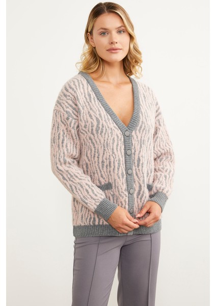 Renk Kombinli Yumoş Triko Hırka - Gri fiyatları