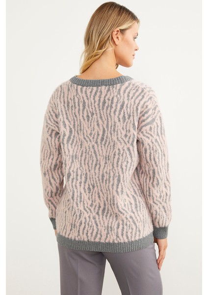 Renk Kombinli Yumoş Triko Hırka - Gri indirimleri