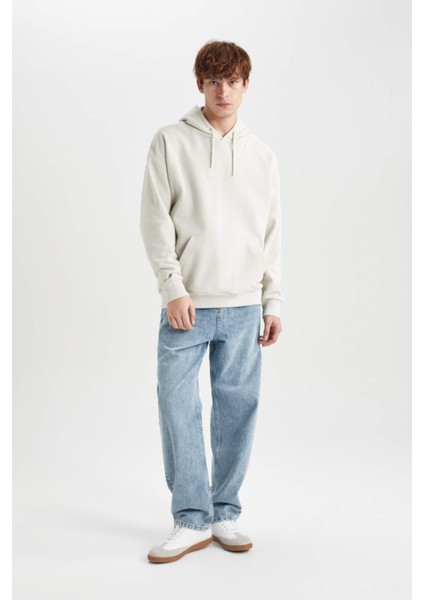 Oversize Fit Kapüşonlu Basic Sweatshirt X8287AZ23AU fiyatları