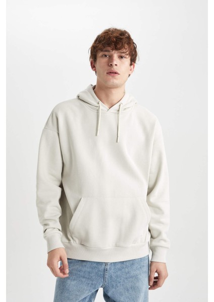 Oversize Fit Kapüşonlu Basic Sweatshirt X8287AZ23AU modelleri