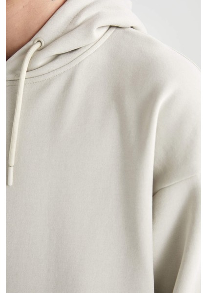 Oversize Fit Kapüşonlu Basic Sweatshirt X8287AZ23AU indirimleri
