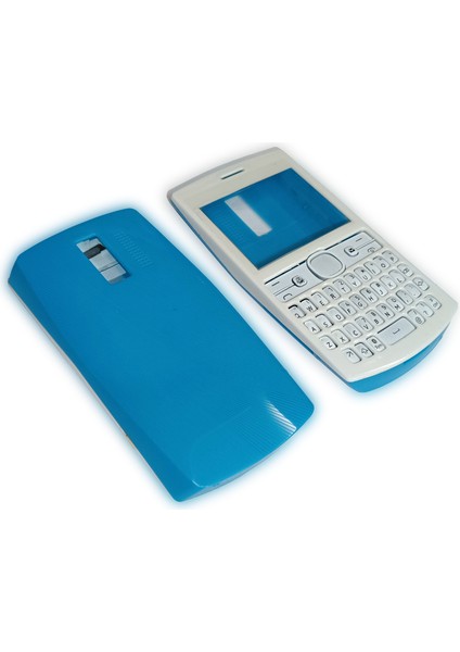 Nokia N205 Kapak Nokia 205 Uyumlu Beyaz Mavi Kapak Ön Kapak Arka Kapak Tuş Takımı