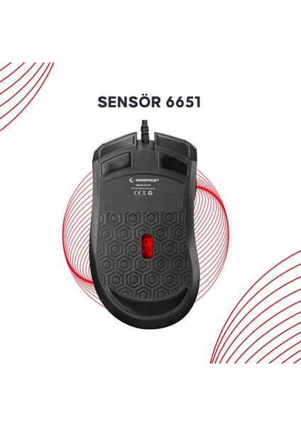 SMX-R44 Makrolu 6400DPI RGB Ledli Oyuncu Mouse - Mavi