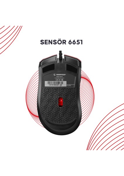 SMX-R44 Makrolu 6400DPI RGB Ledli Oyuncu Mouse - Kırmızı