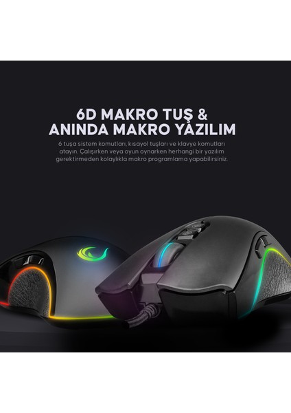 SMX-R22 PHOENIX Siyah 7 Tuşlu RGB 7200DPI Gaming Oyuncu Mouse