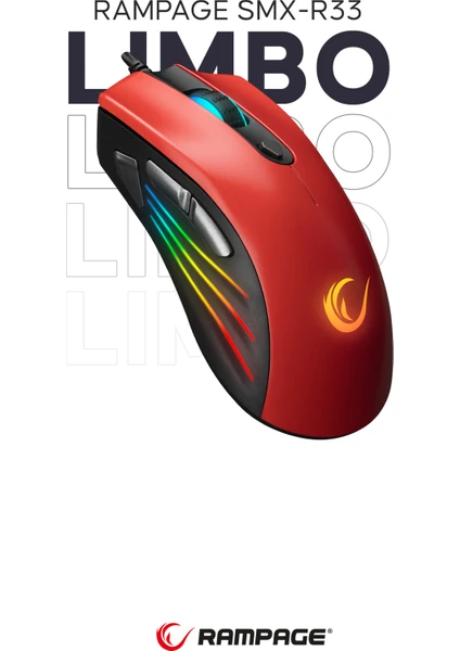 SMX-R33 Lımbo Makrolu Siyah/kırmızı 6400DPI Rgb Ledli Gaming Oyuncu Mouse