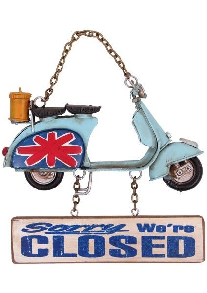 Dekoratif Metal Kapı Yazısı Scooter Vintage Dekoratif lik