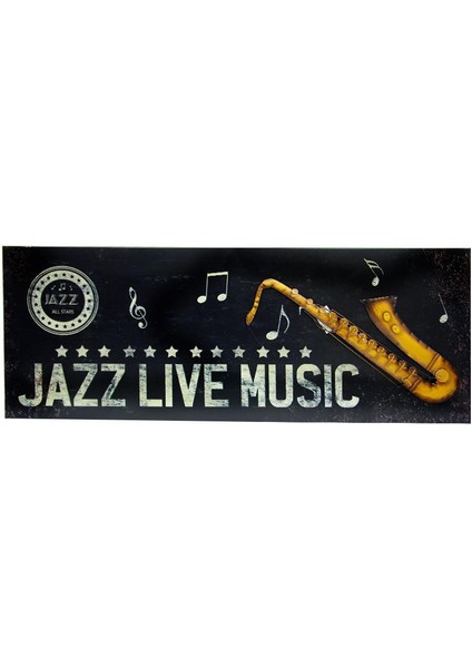 Pano Saksafon Vintage Müzik Temalı Dekoratif lik
