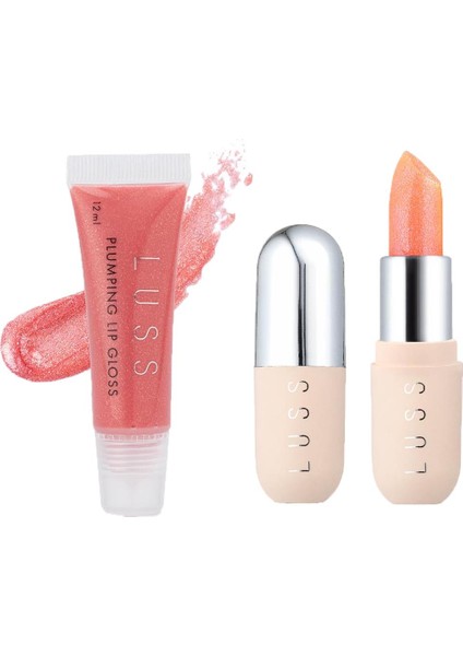 Lip Gloss Dudak Parlatıcısı No8 ve Dudak Balm No2 2li Set