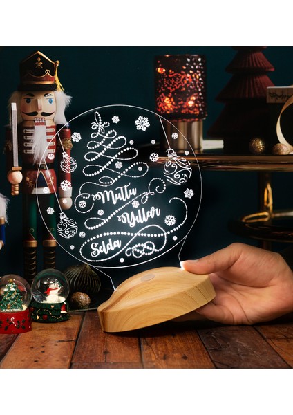 Yeni Yıl Hediyesi, Yılbaşı Çam Şeklinde Kişiye Özel LED Lamba