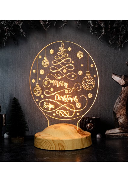 Yeni Yıl Hediyesi, Yılbaşı Çam Şeklinde Kişiye Özel LED Lamba fiyatları