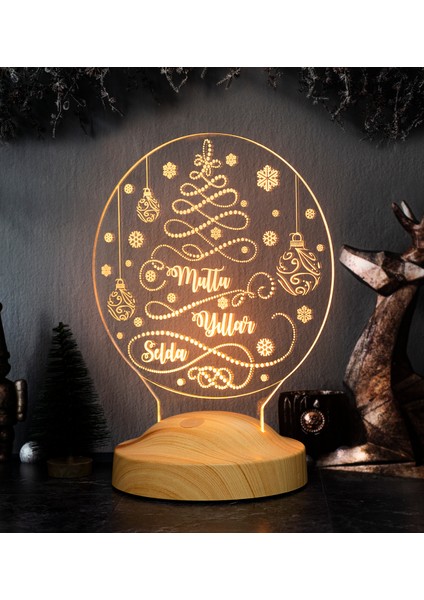 Yeni Yıl Hediyesi, Yılbaşı Çam Şeklinde Kişiye Özel LED Lamba indirimleri